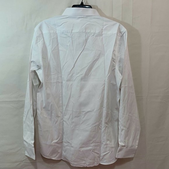Beninos Men NWT Long Sleeve Slim Fit Button Up Dress Shirt in White Size L - Picture 4 of 5